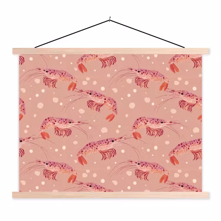 Schoolplaat - Garnalen - Stippen - Roze — 1