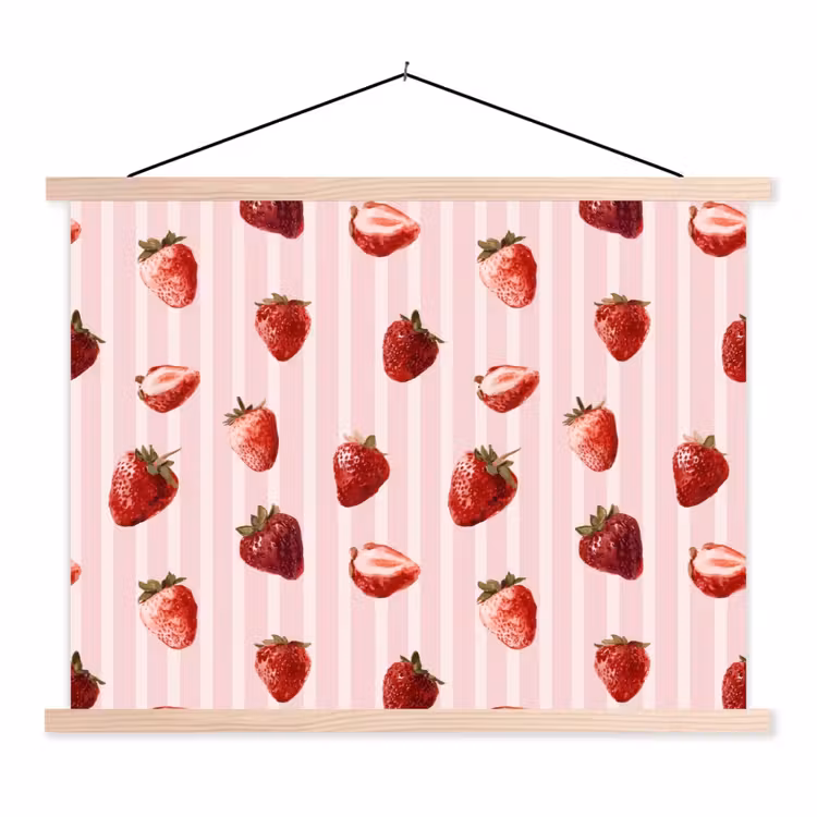 Schoolplaat - Strepen - Aardbei - Roze — 1