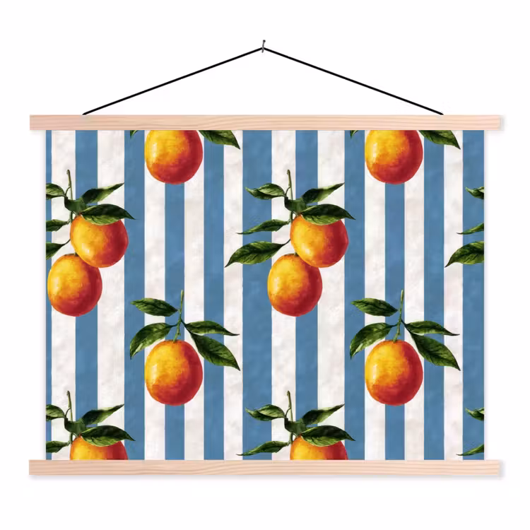 Schoolplaat - Strepen - Citroen - Blauw — 1