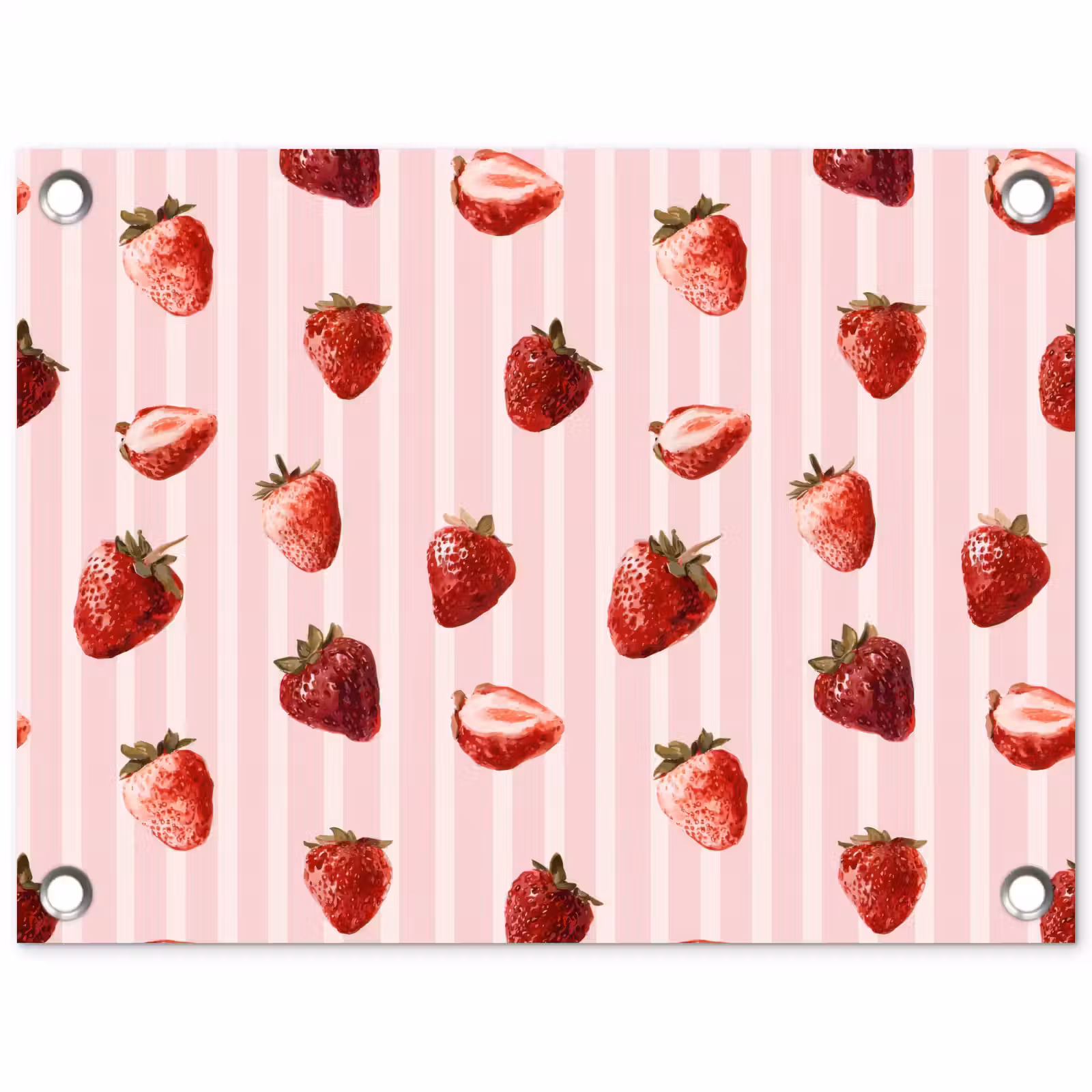 Tuinposter - Strepen - Aardbei - Roze — 1