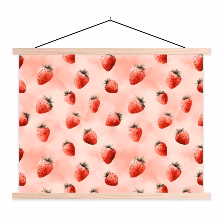 Schoolplaat - Aardbei - Patroon - Roze — 1
