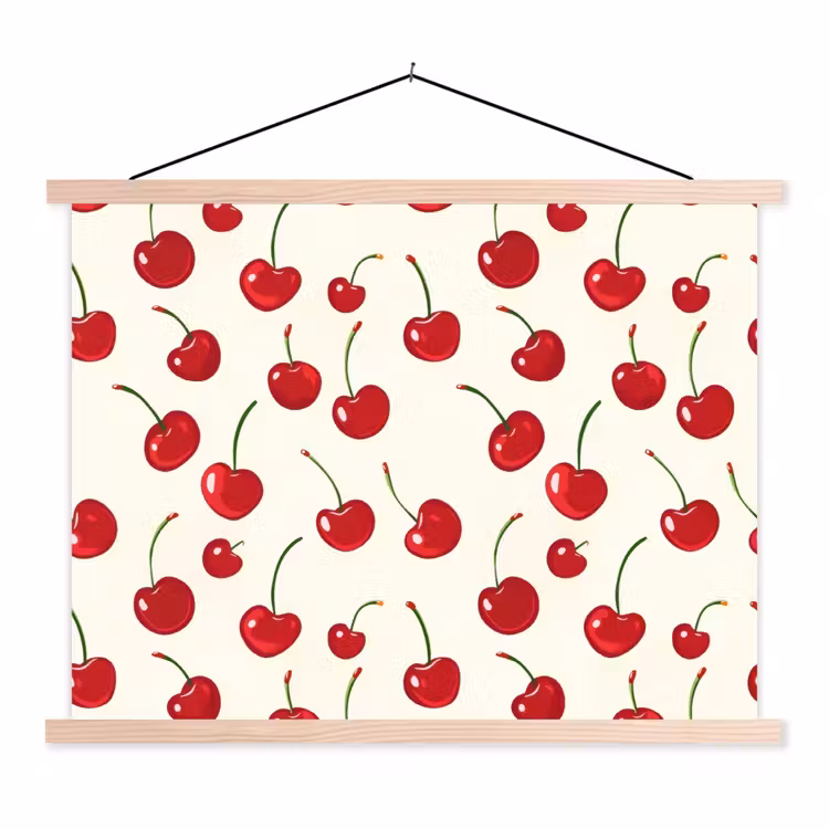 Schoolplaat - Kersen - Minimalistisch - Rood — 1