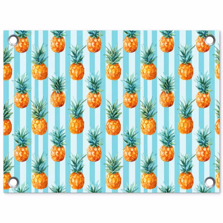 Tuinposter - Ananas - Strepen - Groen — 1
