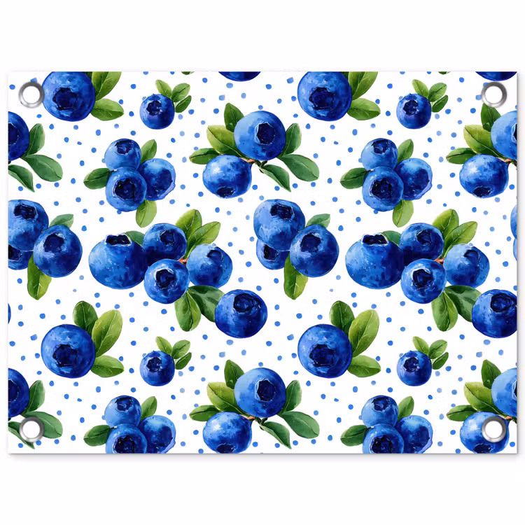Tuinposter - Bessen - Patroon - Blauw — 1