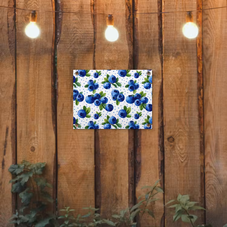 Tuinposter - Bessen - Patroon - Blauw — 2