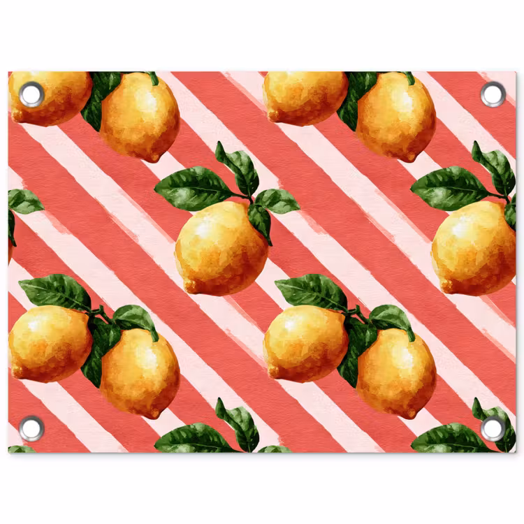 Tuinposter - Citroen - Geïllustreerd - Oranje — 1