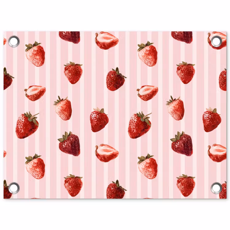 Tuinposter - Strepen - Aardbei - Roze — 1