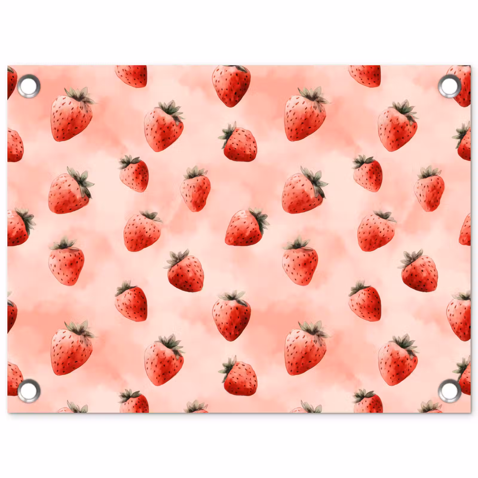 Tuinposter - Aardbei - Patroon - Roze — 1