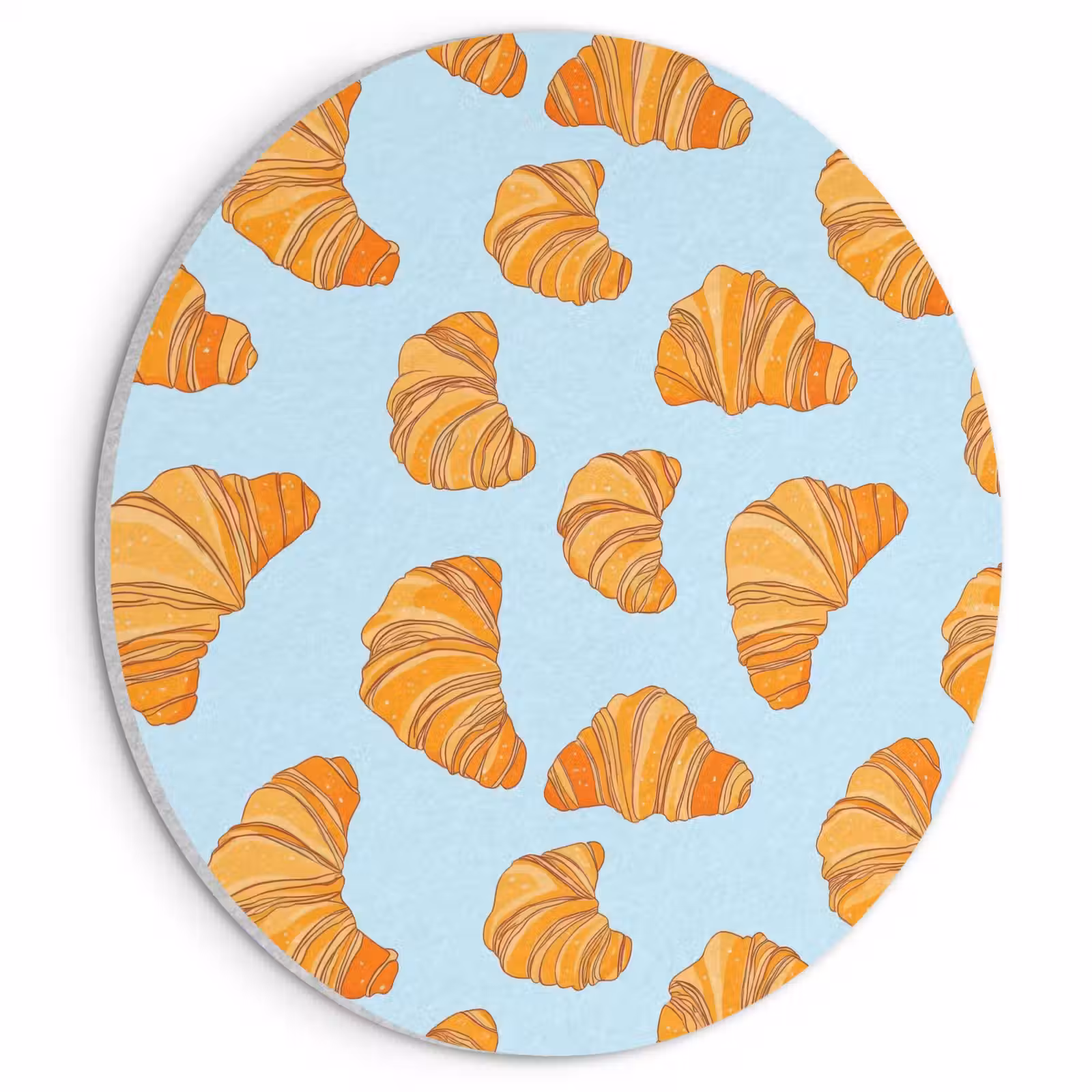 Akoestisch schilderij rond - Croissant - Speels - Blauw — 1