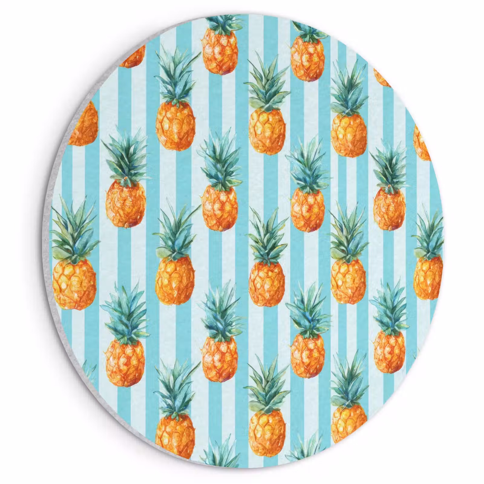 Akoestisch schilderij rond - Ananas - Strepen - Groen — 1