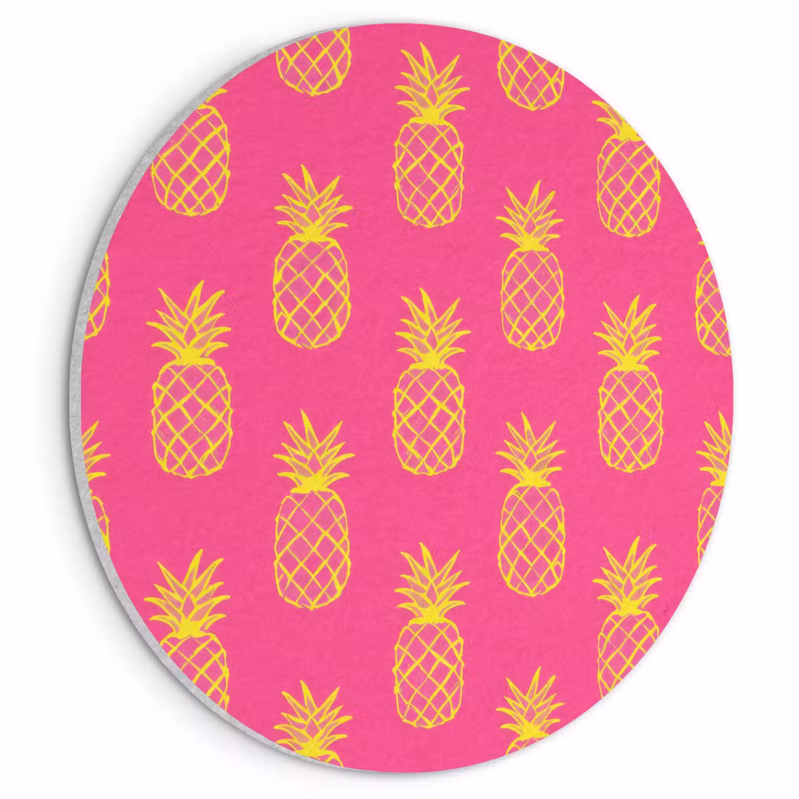 Akoestisch schilderij rond - Ananas - Trendy - Roze — 1