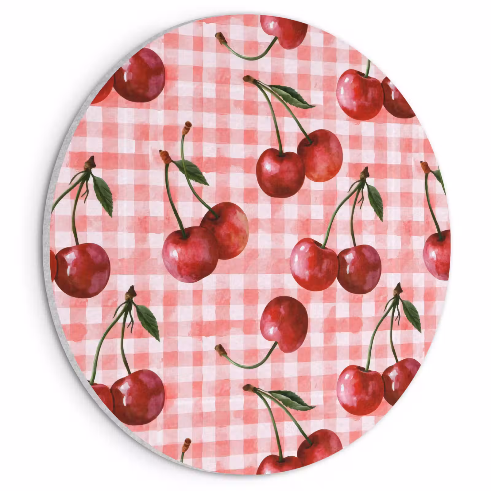 Akoestisch schilderij rond - Kersen - Blokken - Rood — 1