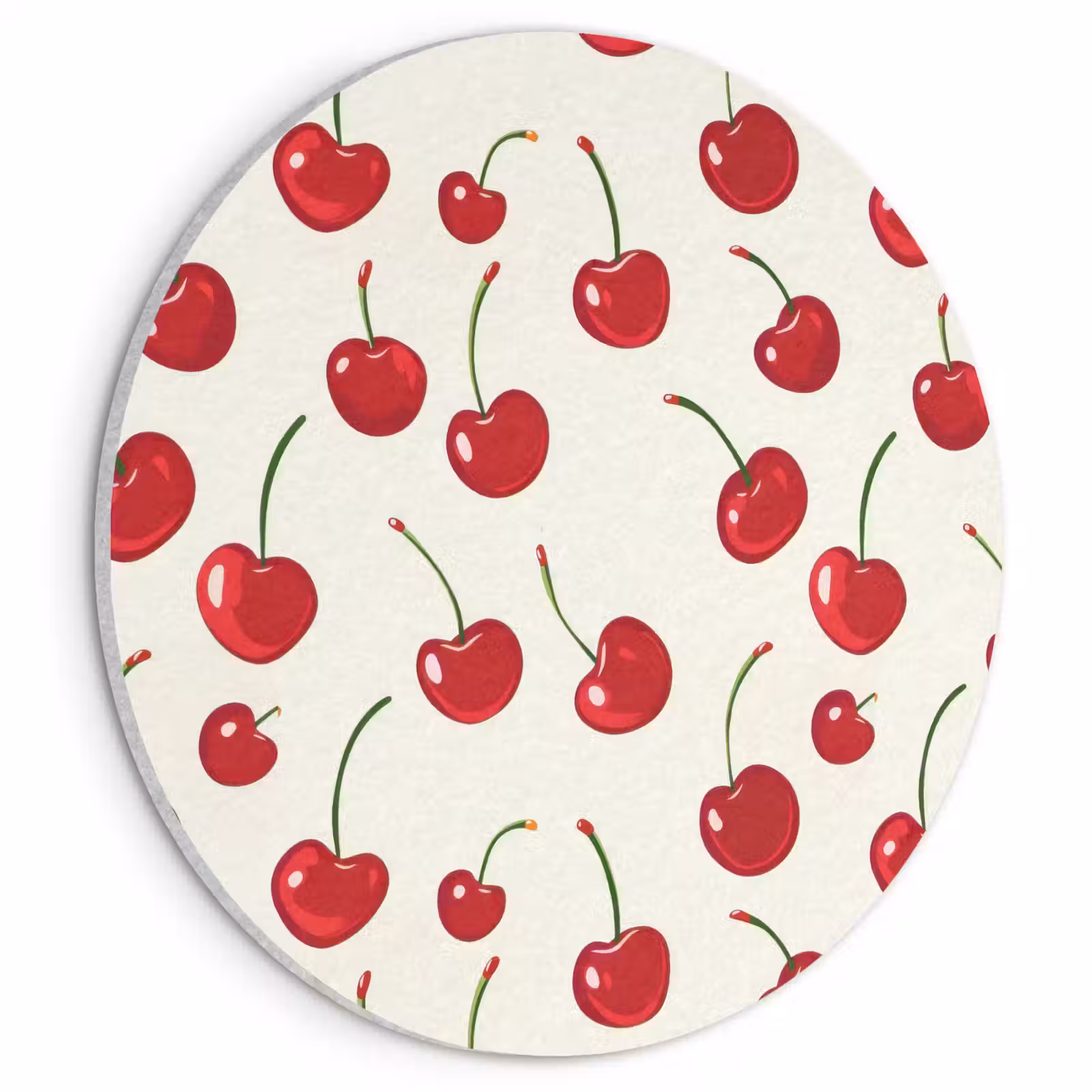 Akoestisch schilderij rond - Kersen - Minimalistisch - Rood — 1