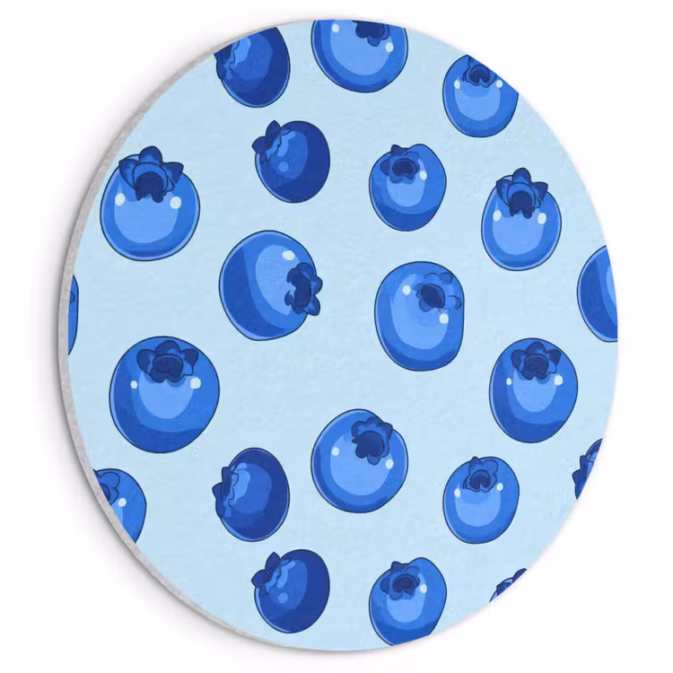 Akoestisch schilderij rond - Bessen - Modern - Blauw — 1