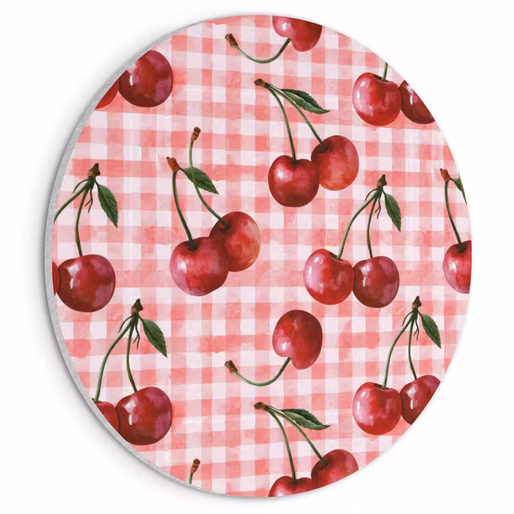 Akoestisch schilderij rond - Kersen - Blokken - Rood — 1