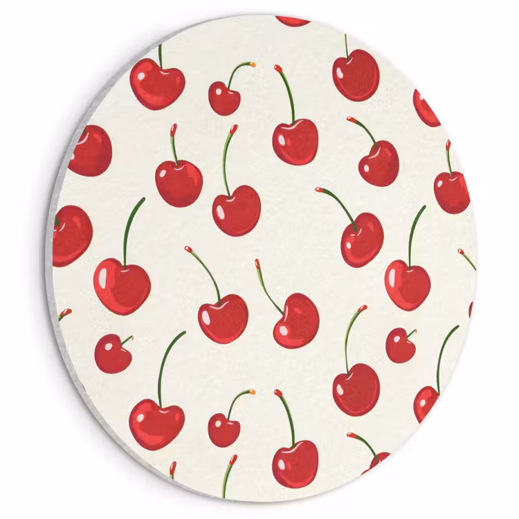Akoestisch schilderij rond - Kersen - Minimalistisch - Rood — 1