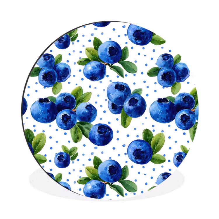 Wandcirkel - Aluminium - Bessen - Patroon - Blauw — 1