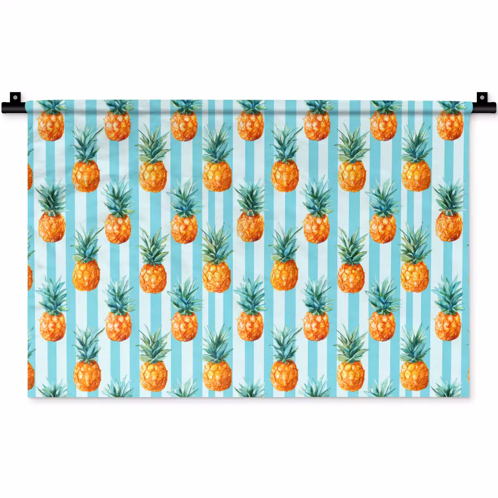 Wandkleed - Ananas - Strepen - Groen — 1