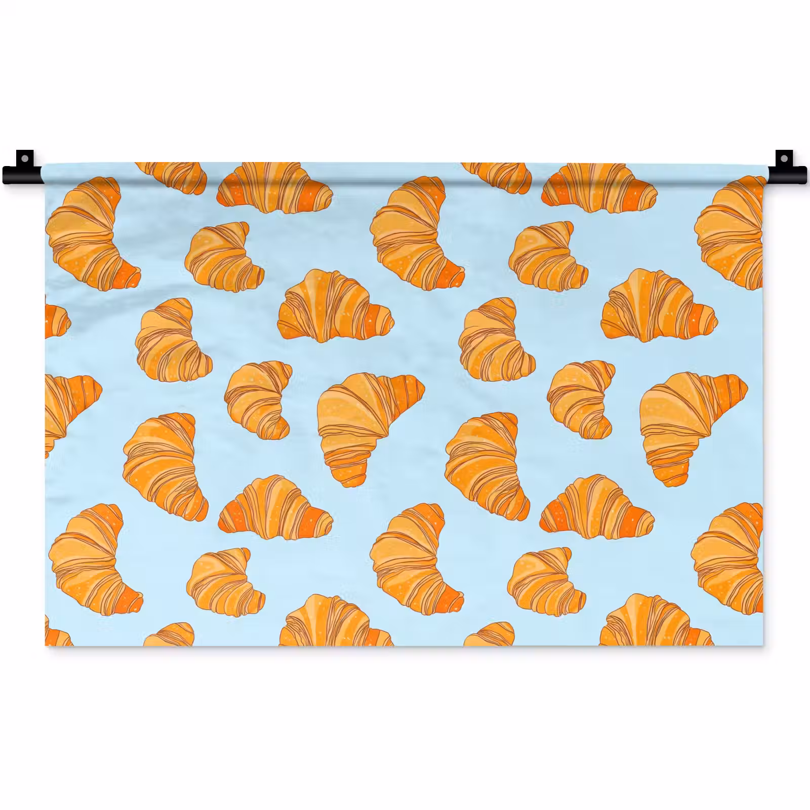 Wandkleed - Croissant - Speels - Blauw — 1