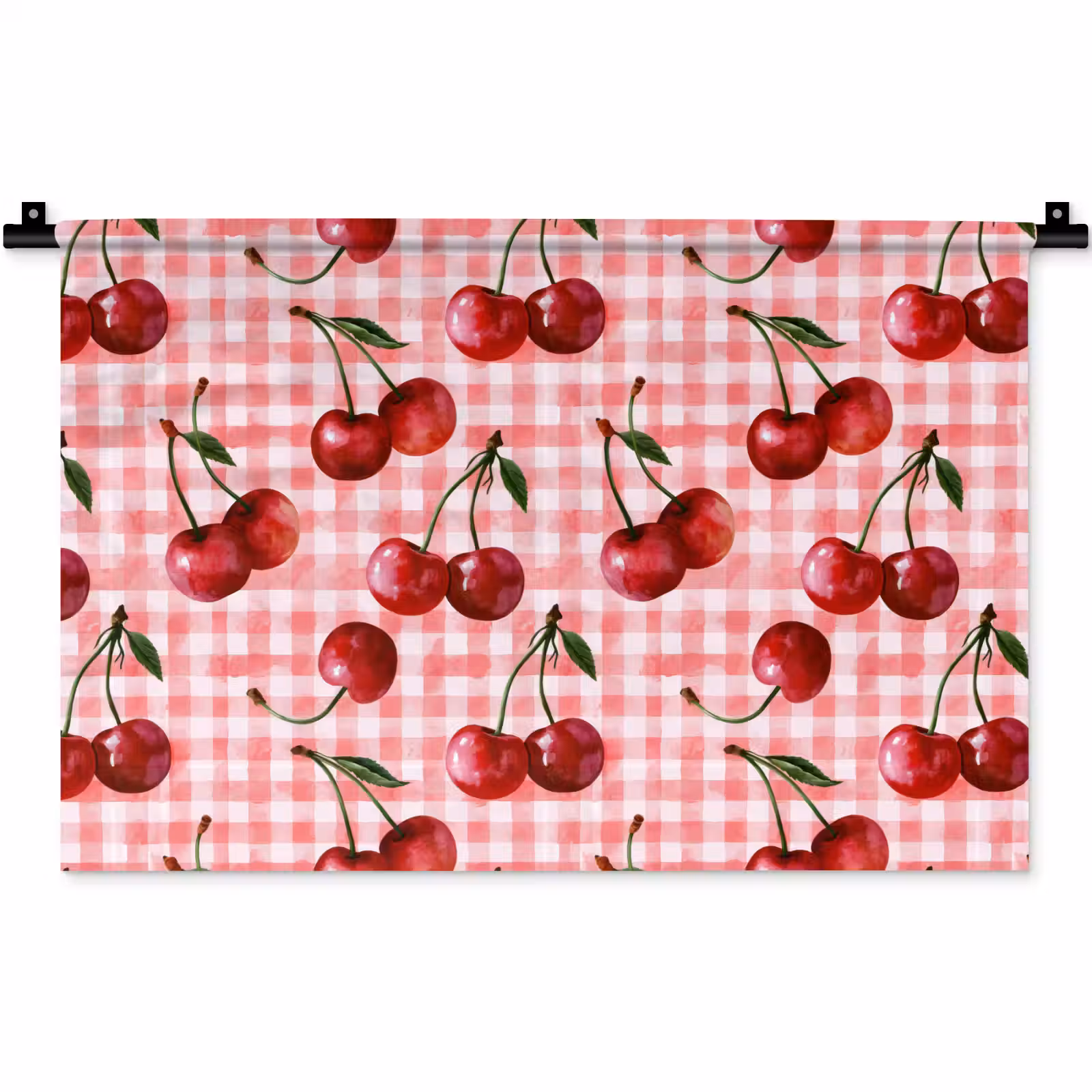 Wandkleed - Kersen - Blokken - Rood — 1