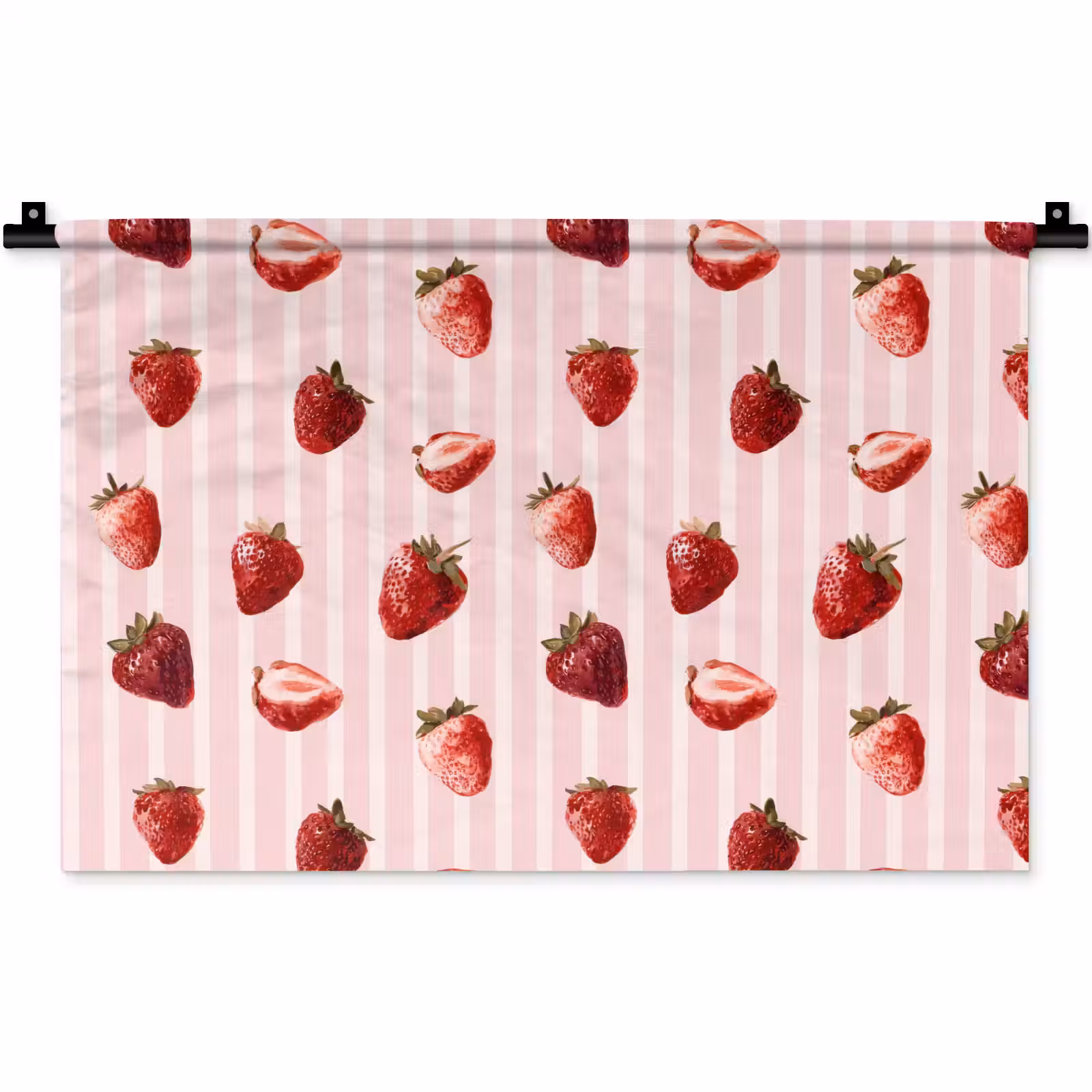 Wandkleed - Strepen - Aardbei - Roze — 1