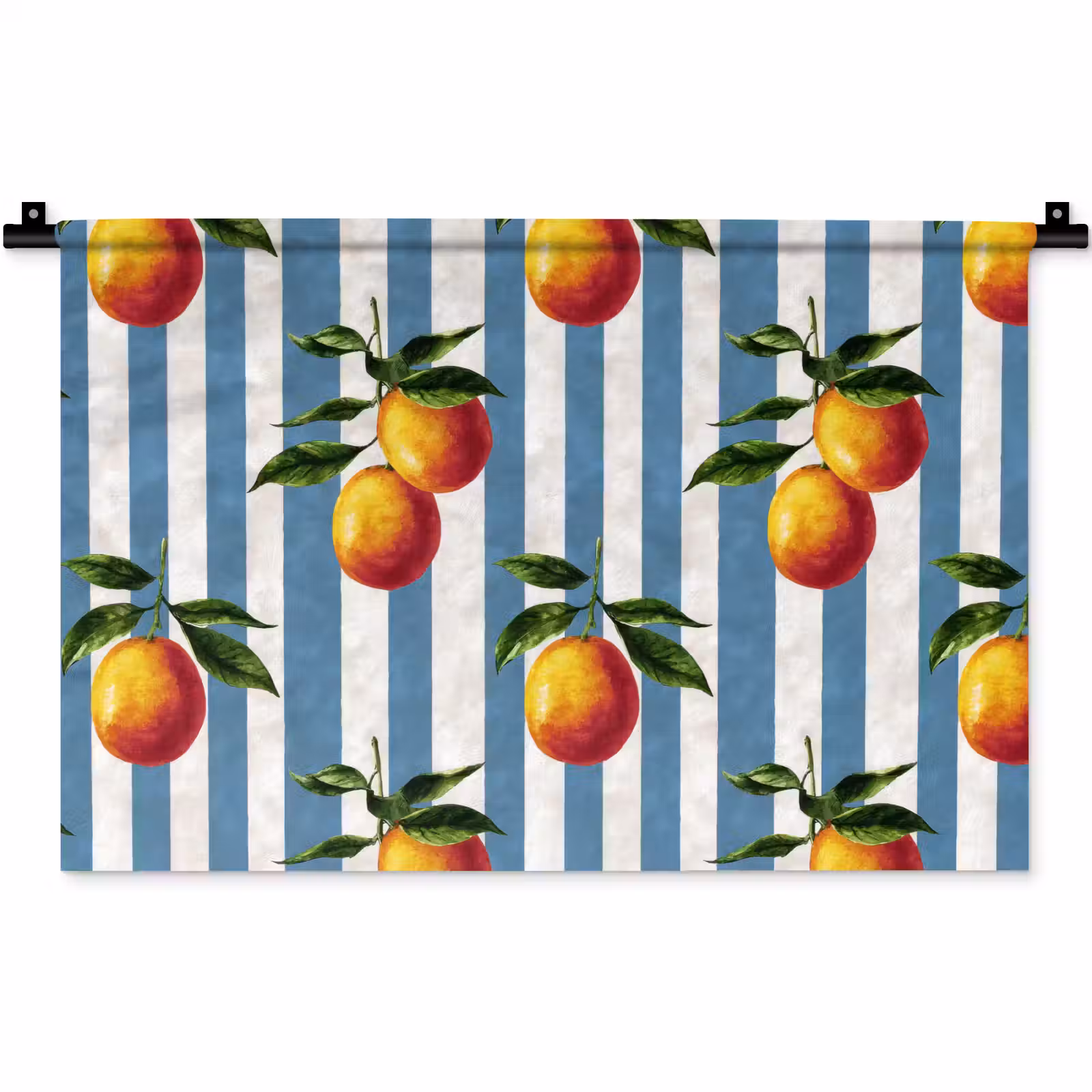 Wandkleed - Strepen - Citroen - Blauw — 1