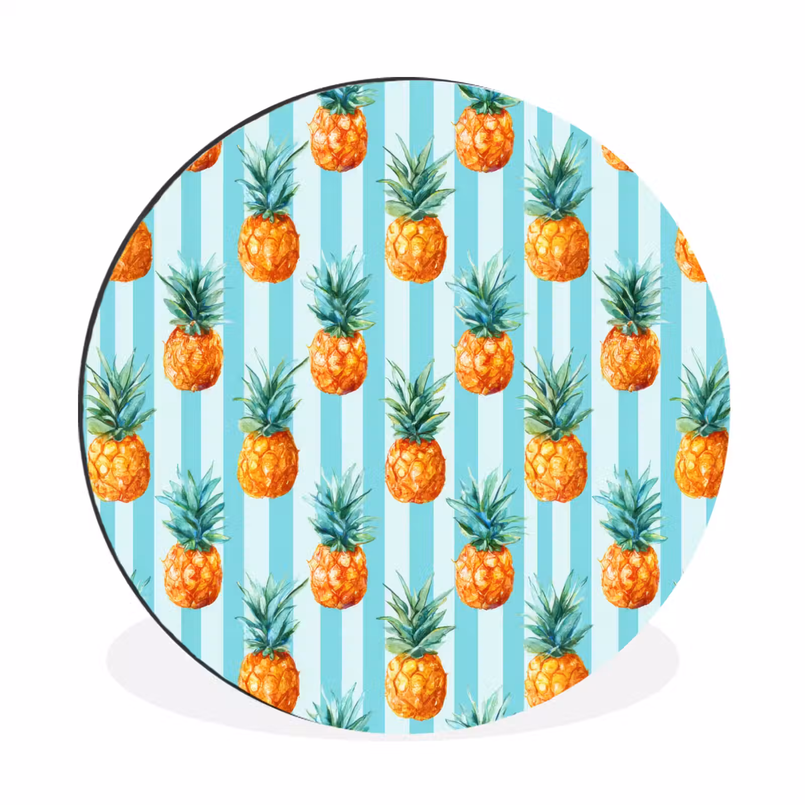 Wandcirkel - Aluminium - Ananas - Strepen - Groen — 1