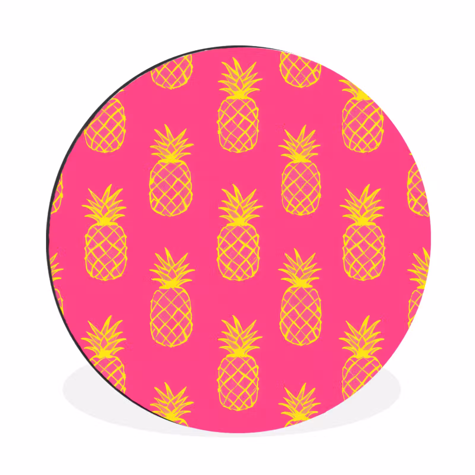 Wandcirkel - Aluminium - Ananas - Trendy - Roze — 1