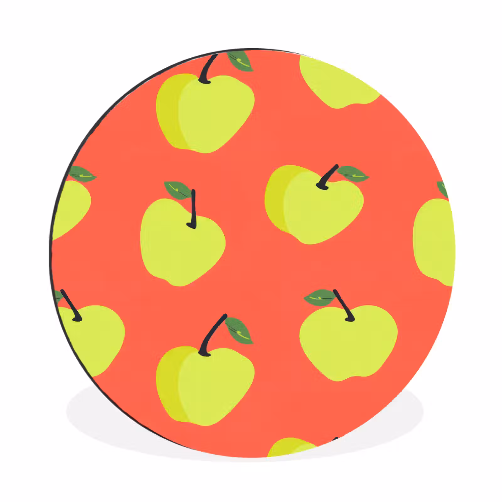 Wandcirkel - Aluminium - Appels - Modern - Groen — 1