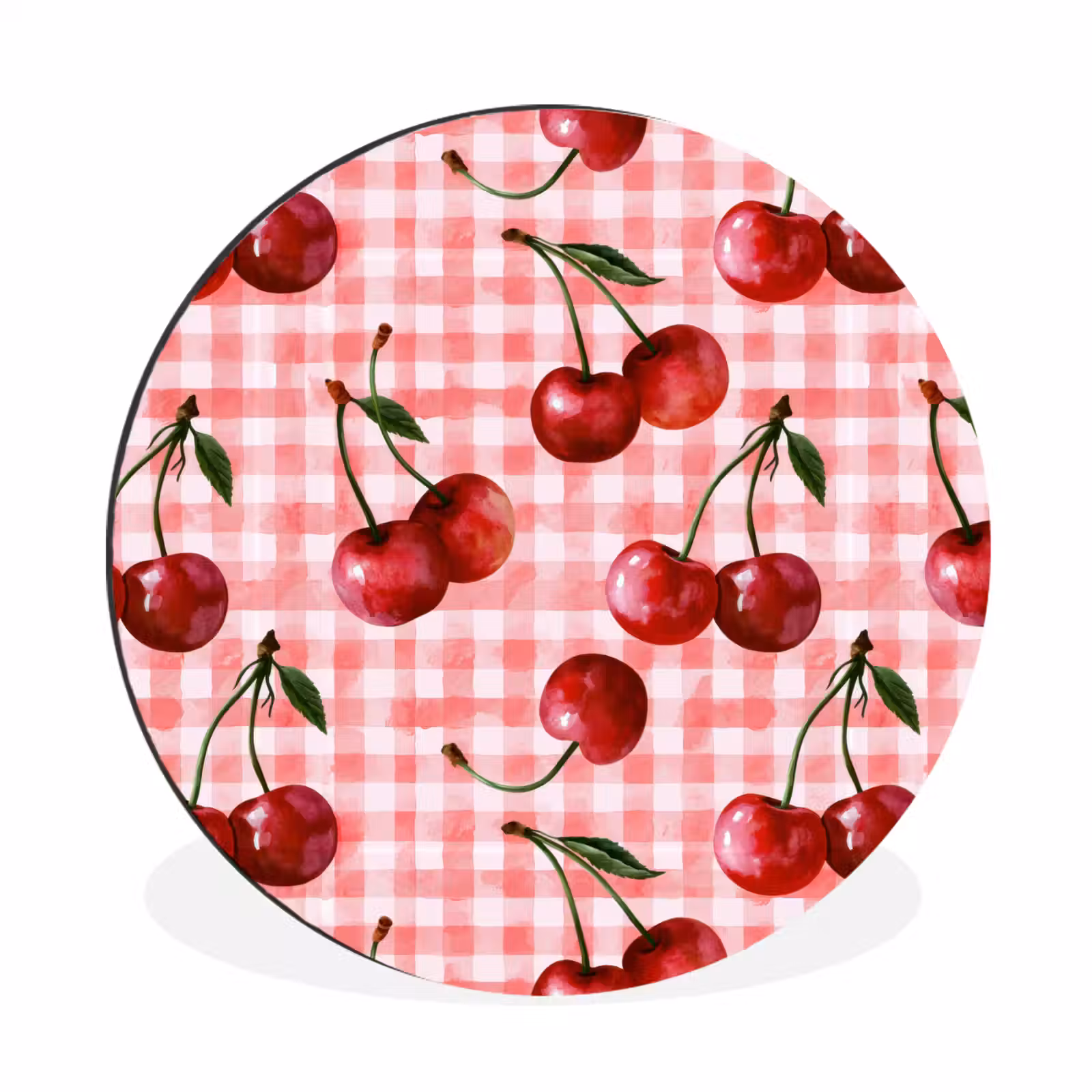 Wandcirkel - Aluminium - Kersen - Blokken - Rood — 1