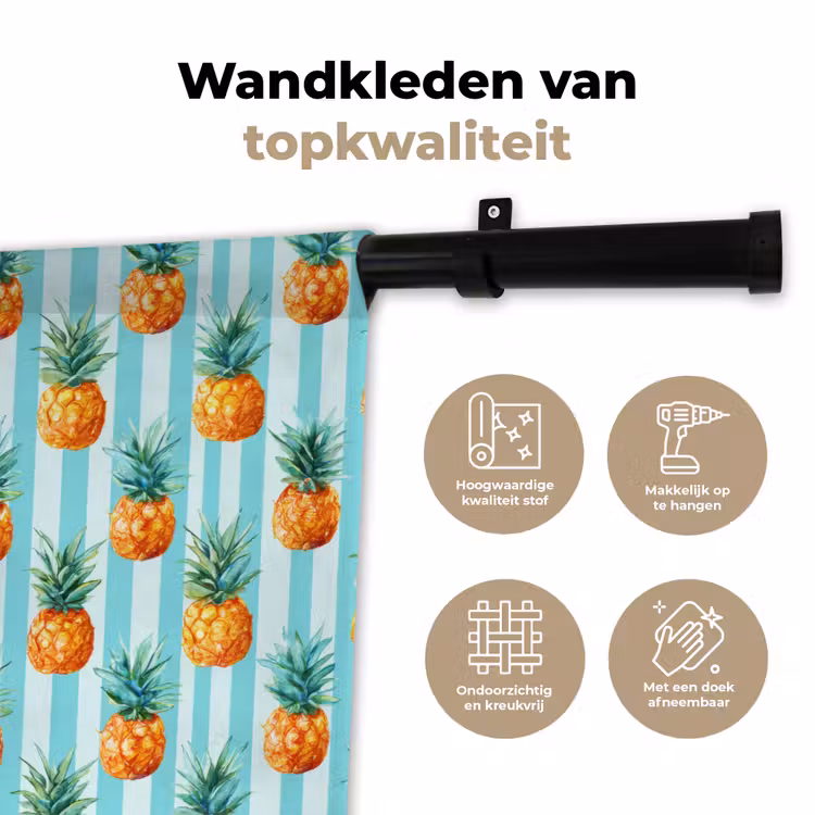 Wandkleed - Ananas - Strepen - Groen — 3