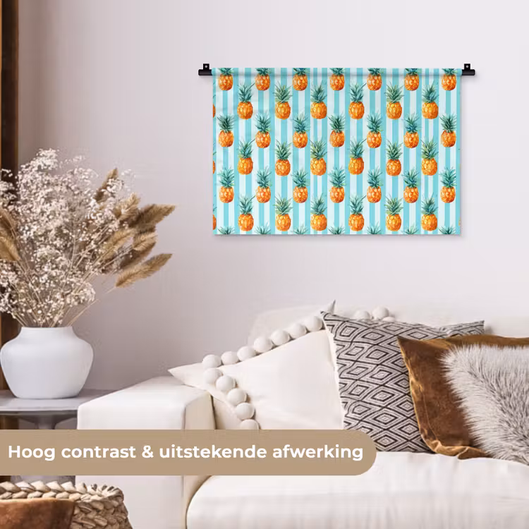 Wandkleed - Ananas - Strepen - Groen — 4