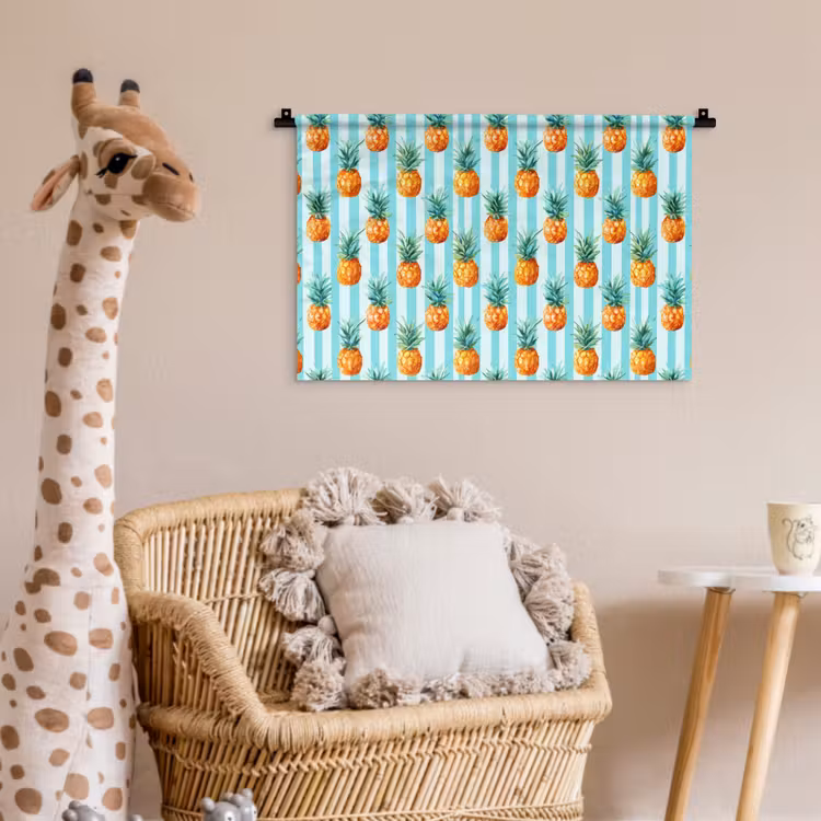 Wandkleed - Ananas - Strepen - Groen — 5