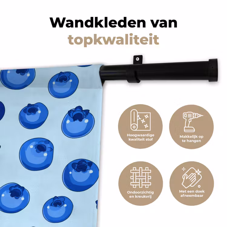 Wandkleed - Bessen - Modern - Blauw — 3