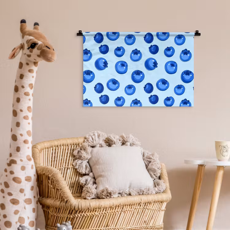 Wandkleed - Bessen - Modern - Blauw — 5
