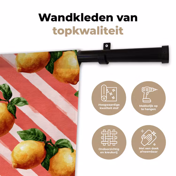Wandkleed - Citroen - Geïllustreerd - Oranje — 3