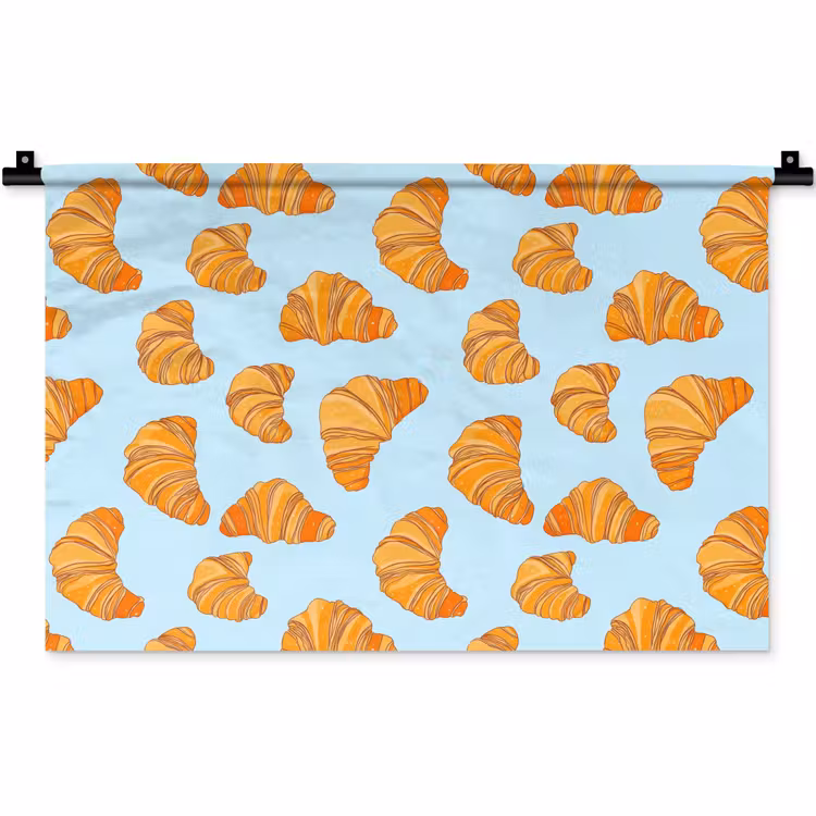 Wandkleed - Croissant - Speels - Blauw — 1