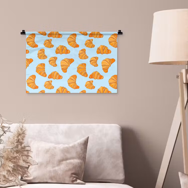 Wandkleed - Croissant - Speels - Blauw — 2