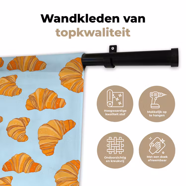 Wandkleed - Croissant - Speels - Blauw — 3