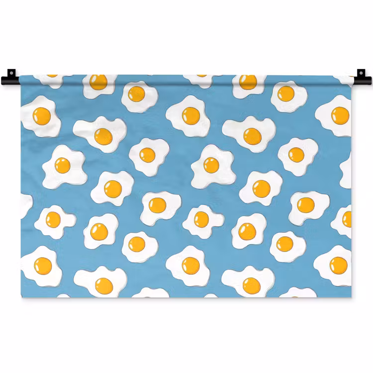 Wandkleed - Eieren - Dooiers - Blauw — 1