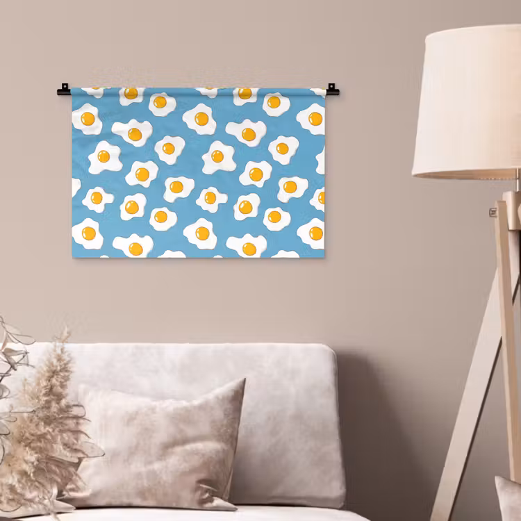 Wandkleed - Eieren - Dooiers - Blauw — 2