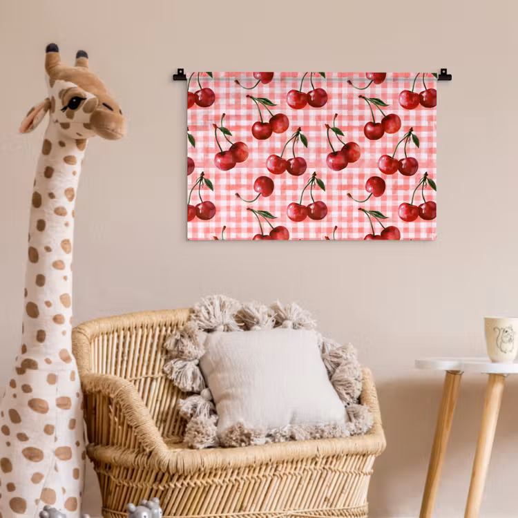 Wandkleed - Kersen - Blokken - Rood — 5