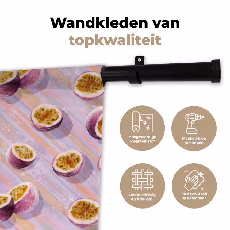 Wandkleed - Passievrucht - Tropisch - Paars — 3
