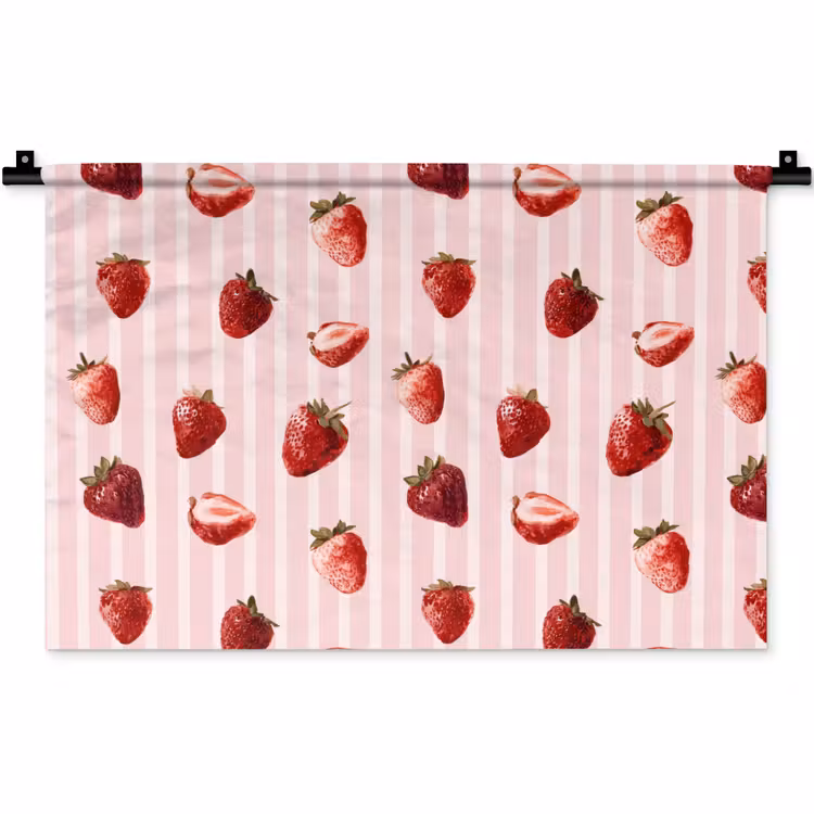Wandkleed - Strepen - Aardbei - Roze — 1