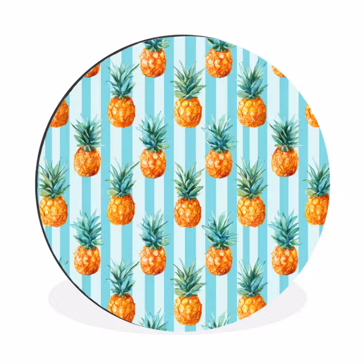 Wandcirkel - Aluminium - Ananas - Strepen - Groen — 1