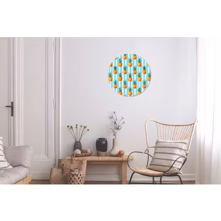 Wandcirkel - Aluminium - Ananas - Strepen - Groen — 2