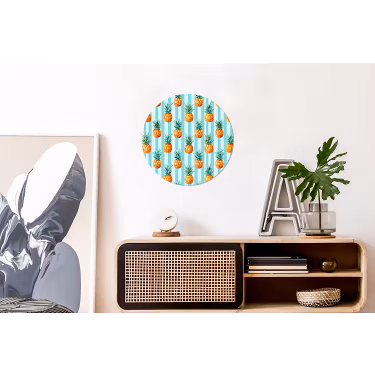 Wandcirkel - Aluminium - Ananas - Strepen - Groen — 3