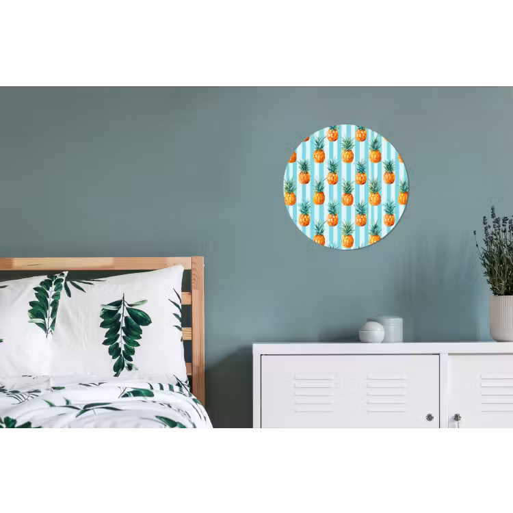 Wandcirkel - Aluminium - Ananas - Strepen - Groen — 4