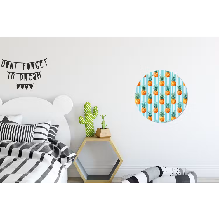 Wandcirkel - Aluminium - Ananas - Strepen - Groen — 5