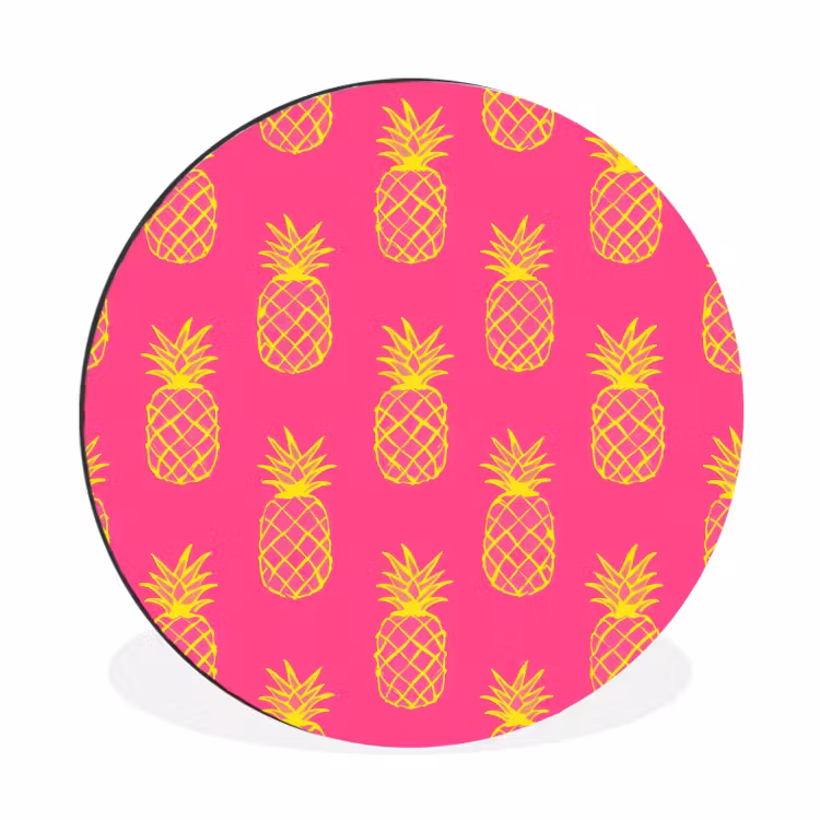 Wandcirkel - Aluminium - Ananas - Trendy - Roze — 1